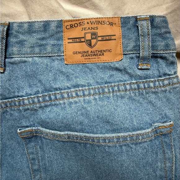 Vintage Cross & Windsor Denim Jeans Light Wash Relaxed Fit 36x29 100% Cotton - Picture 3 of 6